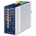 PLANET IGS-6329-8UP2S2X Industrial L3 8-Port 10/100/1000T 802.3bt PoE + 2-Port 1G/2.5G SFP + 2-Port 10G SFP+ Managed Ethernet Switch